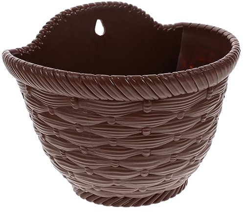 BESPORTBLE Pots Suspendus pour Plantes Jardinière Murale Extérieure De Couleur Café Plastique Robuste Et Design Décoratif