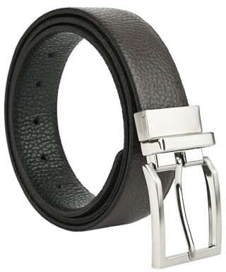 Navigare Herren Wendegürtel aus echtem Leder – Made in Italy, 3,5 cm breit, nahtlos, verstellbar und kürzbar