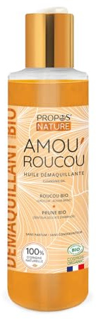 AMOU'ROUCOU Bio-Abschminköl, Roucoal, Vitamin E, Pflaumenmandel, Anti-Aging & Glanz, hergestellt in Frankreich, 125 ml PROPOS'NATURE