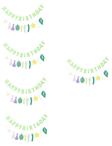 ibasenice 5sätze Birthday Banner Deko Für Kindergeburtstag Buntes Wimpel Strapazierfähigem Material Für Fenster Türen Und Tische Sorgt Für Unvergessliche Partymomente