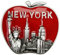 Artisan Owl Kühlschrankmagnet, Motiv: New York City Skyline, roter Apfel, Zinn – NYC Touristen-Souvenir, Geschenk