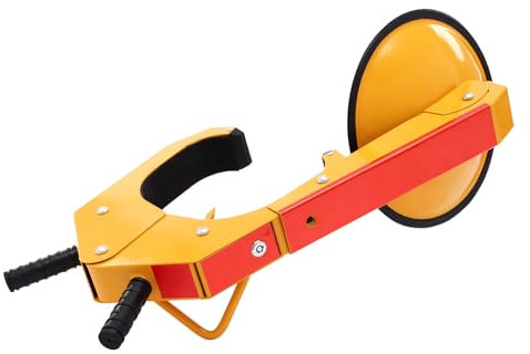 Wheel Lock Clamp Adjustable Car Clamp Tyre Lock with Hub Cap Anti-Theft Trailer Wheel Clamp Lock Parking Claw for Parking Car Truck RV Includes Key