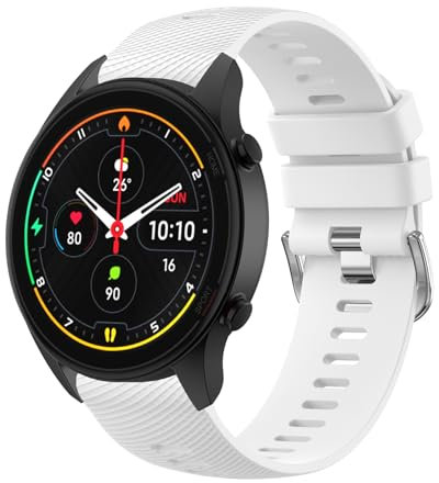 Meliya Bracelet pour Xiaomi Watch S1 Active/S1/Mi Watch/Color Sport/S3/2, 22mm en Silicone pour Homme et Femme (Blanc)