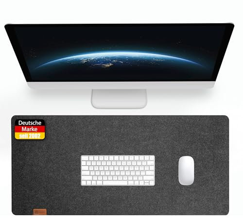 BigDean Schreibtischunterlage Filz 100x40 cm – rutschfeste Schreibunterlage,Schreibtischmatte für Büro und Zuhause, Desk Mat, Filz - Mauspad Groß