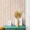 Orange Geometric Wallpaper,44.5 x 1000 cm Orange Striped Wallpaper Peel and Stick Wall paper Self Adhesive Wall paper Self Adhesive Furniture Wrap for Living Room,Bathroom,Kitchen,Drawer,Cabinets