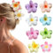 Flower Claw Clips,8PCS Hair Clips, Hawaiian Flower Clips,Strong Hold Big Hair Claw Clips for Thick/Thin Hair for Women,Cute Hair Claw Accessories