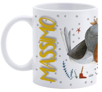 Paolo Chiari Tazza in Ceramica Personalizzata con Nome Maschile, Made in Italy, Multicolore (Bianco, 300 ml, Massimo)