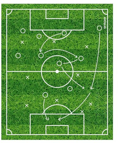 OH YEAH - 20 Papierservietten, doppellagig, Fußballfeld, 40 x 33 cm, 20 Stück, Geburtstagsservietten, Tischdekoration, Kinderpartys, doppellagiges Papier
