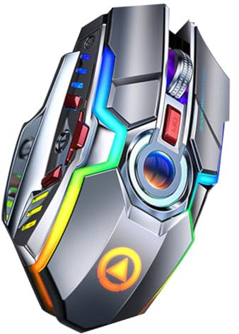 Tofficu 1pièce Souris De Jeu sans Fil RGB Ergonomique avec Chargement USB Et Transmission pour De Gaming Gris
