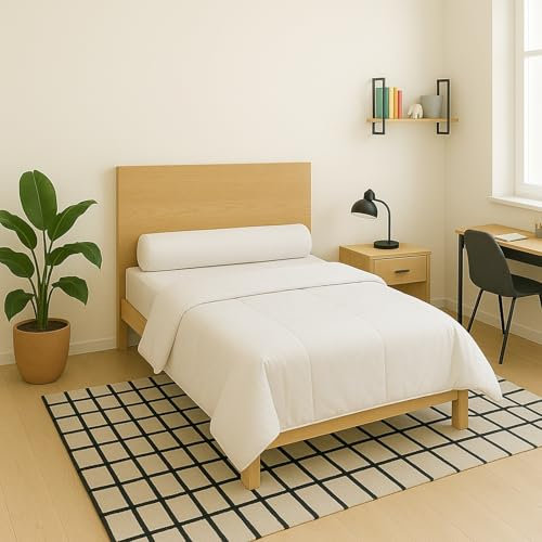 Blanrêve - Traversin Rond Anti acariens - Synthétique - Confort Moelleux - Entretien Facile - Fabriqué en France - 90 cm - 700G, Blanc