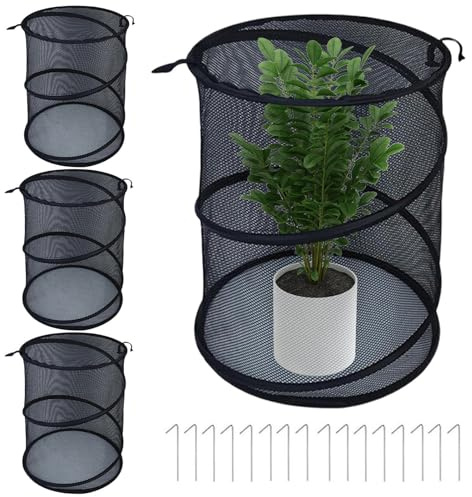 Bâche pliable pour plantes, 4 cages en maille pliables pour potager - Cage pliable avec serre 50 x 33 cm pour cultures surélevées de légumes, fraises et tomates