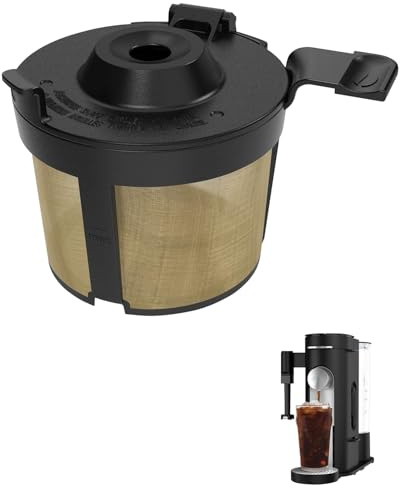 Permanent Coffee Filter for Ninja PB051 / PB040 / PB041ST - Compatible with Ninja Pods & Grounds Coffee Maker - Reusable Gold 304 Stainless Steel Mesh - Eco-Friendly Coffee Pod Accessory