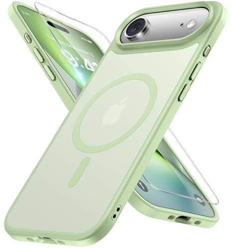 Miracase für iPhone Air Hülle mit Magsafe TOP MIL, Matt-HellGrün | [TOP Militärschutz & Magnetkraft] Stoßfest Kratzfest mit Samtiger Haptik Langlebig Handyhülle für iPhone 17 Air Hülle 6,5