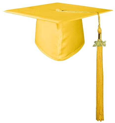 2024 Akademische Mörtelbrett Bachelor Caps Graduation Kostüm Unisex Fransen Hut für College University Bachelor Hut