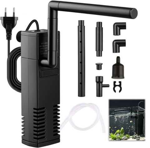 Nimbust Filtre Intérieur Aquarium 4W 200L/H pour Réservoir 40L