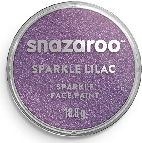 Snazaroo 1118871 Schminkfarbe - Schimmernd Flieder, 18ml Topf - hautfreundliche Gesichtschminke auf Wasserbasis, wasservermalbar, parabenfrei, Face & Bodypaint Farbe für Kinder & Erwachsene