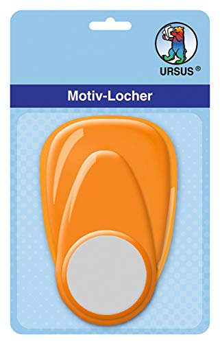 Ursus 19480003 - Motivlocher mit Hebel, mittel, Kreis, ca. 25,4 mm, orange