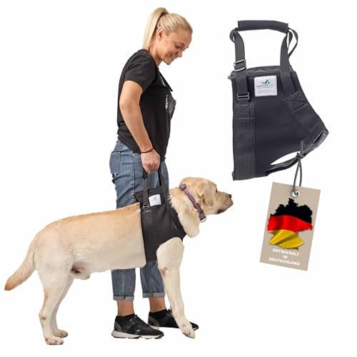 Nature Pet Tragehilfe für Hunde vorne- Tragegurt Hund (S, Schwarz)