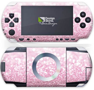 DeinDesign Skin kompatibel mit Sony PSP 1000 Folie Sticker pink Glitzer Look Glanz