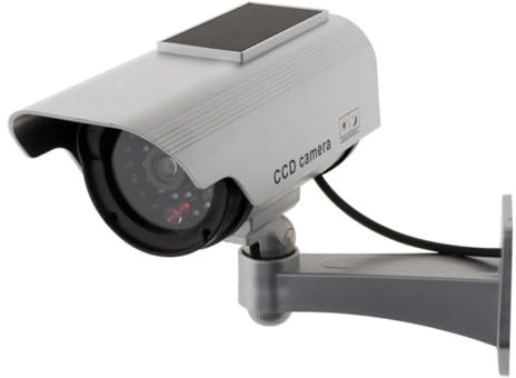 Otio - Caméra Solaire Factice à LEDs - Effet Dissuasion pour Maison et Biens - Panneau Solaire pour Autonomie - Fixation Murale Orientable - Blanc - 15 cm