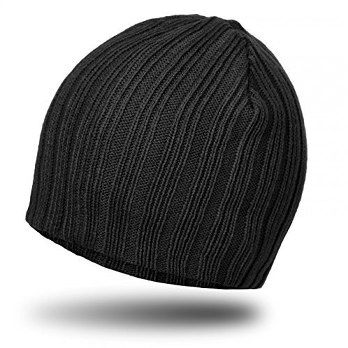 Caspar MU082 Herren Beanie Strickmütze Klassische Strick Mütze, Farbe:schwarz, Größe:One Size