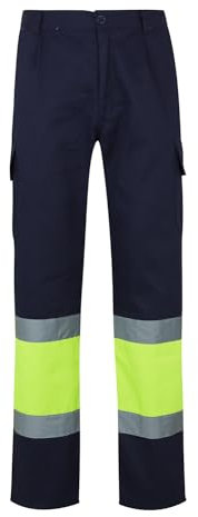 Velilla 157 - Signalhose (Größe L) Farbe marineblau und gelb fluoreszierend