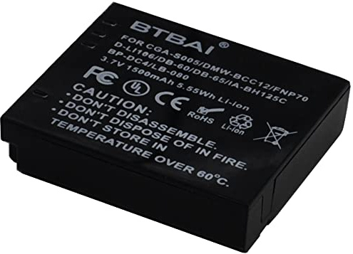 BTBAI 2x DB-60 Battery for BJ-6 BJ6 DB60 DB-65 DB60 G600 G700 G700SE GR II III IV GX200 Digital Camera S005 k2a