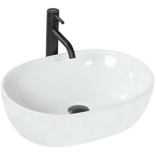 Rea Aufsatzwaschbecken Amelia Waschbecken für Badezimmer aus Keramki Schneeweiss Höhe 14 cm Breite 48 cm