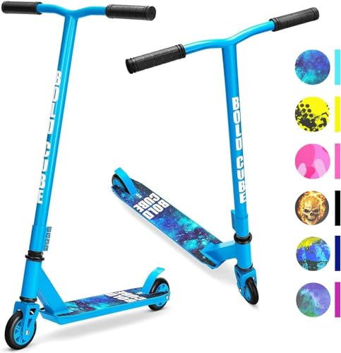 BOLDCUBE Stunt Roller | Freestyle Scotoer 6-16+ J. | Pro 360° | Aluminium | ABEC 7 | Für Kinder Jugendliche und Erwachsen