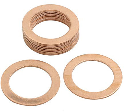 sourcing map 10pcs Joint Cuivre 22mm Dia Interne Rondelle Cuivre Raccord étanchéité