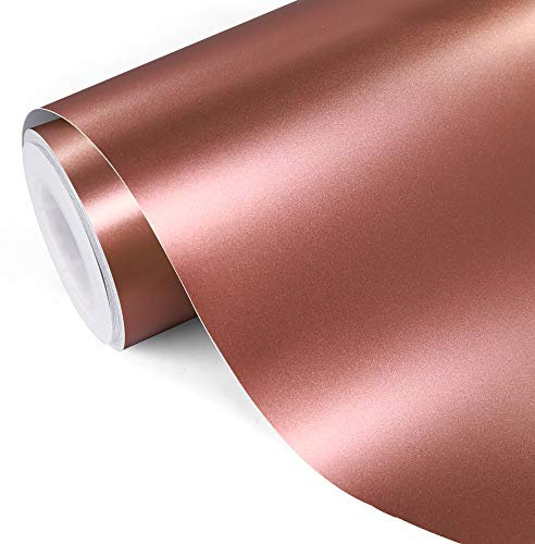 TECKWRAP Selbstklebendes Vinyl, rotgoldfarben, matt, Chrom, 30 x 152 cm