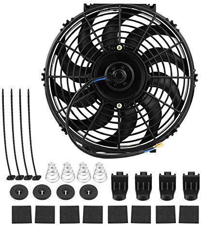 Ventola di Raffreddamento del Motore,12 Pollici Elettrico Radiatore/Intercooler,Ventola Radiatore Kit di Montaggio,con 10 Accessori di Montaggio per Auto Pale