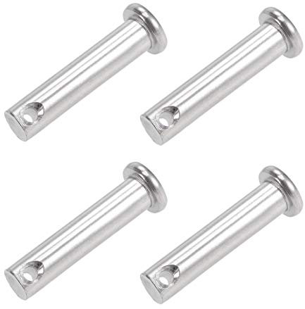 sourcing map 4Stk. Einzelloch Gabelbolzen flacher Kopf 304 Edelstahl Verbindung Scharnierbolzen 8mm X 35mm