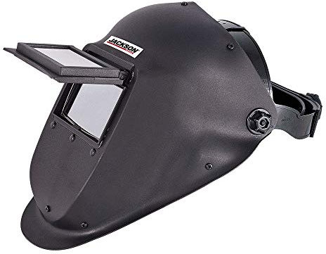 Jackson Safety,One size, adjustable,Black WH10 FLIP-UP adjustable Welding Helmet Mask with Shade 10 Mineral Glass Filter for MIG, MMA, PWA and TIG Arc welders and grinding J8070