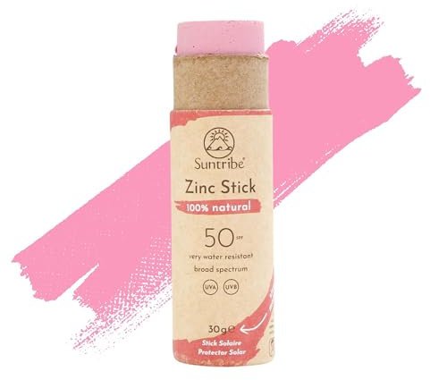 Suntribe Mineralischer Bio-Sonnenstift mit Zink LSF 30/30 g, Retro Rot - 100% Natürlich, Riffsicher, Mineralischer UV-Filter - Sehr Wasserfest, Zero Waste - Gewinner Beauty Shortlist Awards