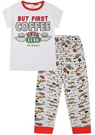 FRIENDS Ladies But First Coffee Pyjamas for Women Central Perk Cafe TV Show (10-12)