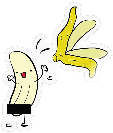 Spreadshirt Striptease Banane Zensurbalken Lustig Sticker Aufkleber, 10 x 10 cm, Transparent glänzend