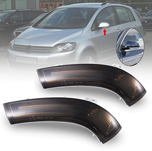 Blinker Satz kompatibel mit VW GTI, Golf 5/6 Wagon/Plus, Sharan, Eos, Jetta 3, Passat; SEAT Alhambra; SKODA Superb mit E-Markierung, 1 Paar Schwarz Re/Li, Spiegel Blinker Seitenblinker Blinkleuchte
