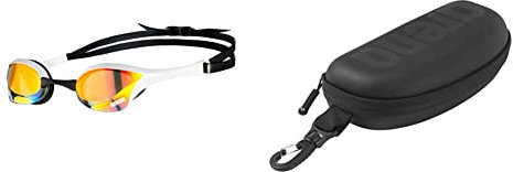 ARENA Unisex – Erwachsene Cobra Ultra Swipe Mr (Yell-White) Swim Goggles, Mehrfarbig, 1 & Unisex – Erwachsene Schwimmbrillen Etui, All-Black, one Size