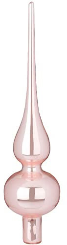 Inge-glas Christbaumspitze 26cm | Weihnachtsbaumspitze aus Glas | Hochwertige Spitze für den Weihnachtsbaum Weihnachten (Rosa Opal | Pearly Rose & Noble Rose)