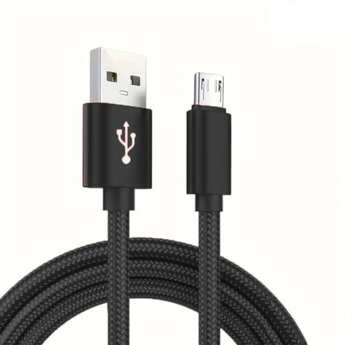 Micro cable 3.1amp fast charging Strong Nylon Braided Tangle-Free Micro USB Data Charger Cable for Samsung, HTC, Nokia, Sony, Kindle, PS4, Speaker, Power bank and More Micro USB Devices (black, 3m)