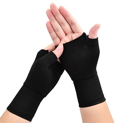 Orenge 1 Paio Supporto Polso Elastica Tutore Mano Fascia da Polso Elastico Polsiera a Compressione per Tunnel Carpale e Pollice Carpale per Pollice Polso per Donna Uomo Protezione Sportiva, Nero (M)