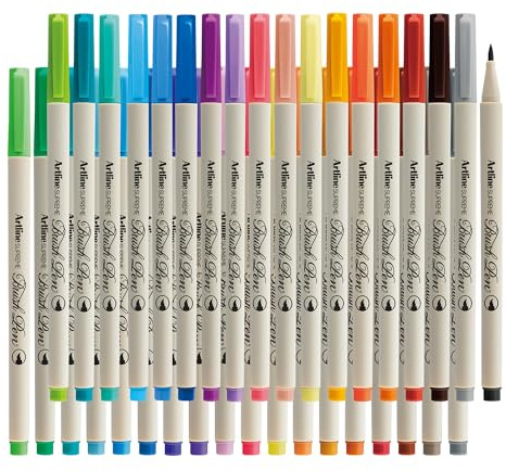 Artline Aquarell-Pinselstifte, flexible Spitze, EPFS-F, botanisch, 7 Stück