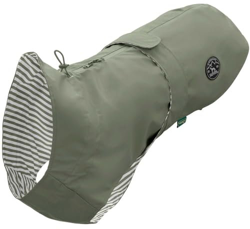 HUNTER Hunde-Regenmantel Milford, Farbe: grün, ergonomische Passform für optimalen Schutz, individuell verstellbar, Reißverschluss für Geschirrträger, pflegeleicht & waschbar bei 30 °C, Größe: 65