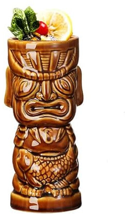 Tiki Mugs Tiki Mugs Tiki pour cocktails, tasses à cocktail hawaïennes, verres à cocktail hawaïens, verres à cocktail, verres à cocktail exotiques et décorations de fête (style 2)