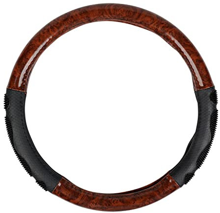 TURBOCAR - Lenkradhülle für Auto – Massage – Holz-Finish – mit PVC-Einsatz – Massageeffekt – für Lenkrad mit einem Durchmesser von 37 bis 39 cm – Material: PVC – einfach anzubringen – schützt Ihr