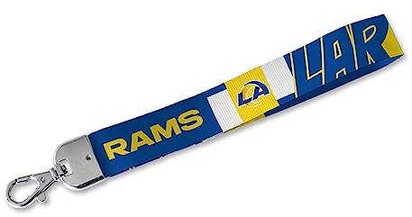 Rico Industries NFL Football Los Angeles Rams Handgelenk-Schlüsselband, niedlicher Handgelenkriemen, Schlüsselanhängerhalter für Damen und Herren, Autoschlüssel, Ausweise, Karten, Geldbörse, Telefon,