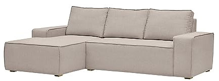 Tulpaner Ausziehbares Ecksofa 268 x 162 cm mit Schlaffunktion Relaxfunktion - Polstermöbel im skandinavischen Stil - Moderne Couch fürs Wohnzimmer - Linke oder rechte Variante