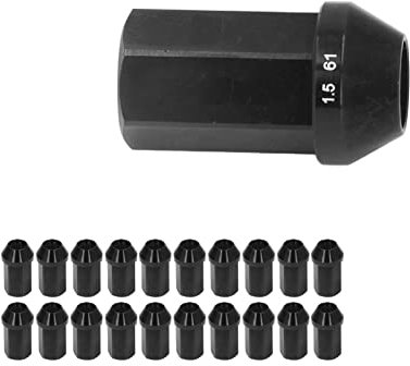 20 Stück M12 X 1,5 Radmuttern 42 Mm Lang 19 Sechskant für JDM Racing Style Auto Radmuttern (Schwarz)