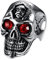 MAGIIE Schmuck Totenkopf Schädel Edelstahl Ring für Herren Männer,Vintage Skull Ring Herren Punk for Men (Silber, 60)